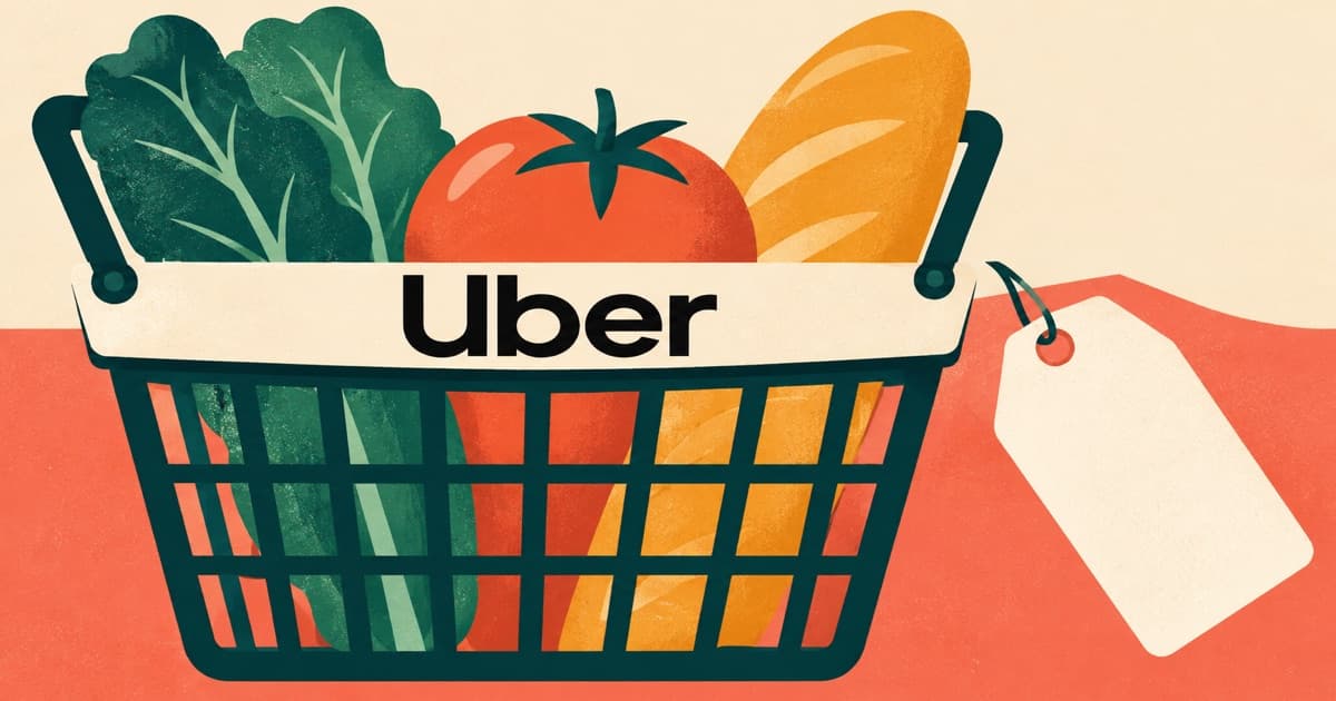 Editorial illustration for Uber (UBER) AI Cart Builder: Carts Often Twice the Size of Non-AI Carts