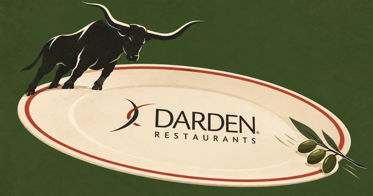Editorial illustration for Darden (DRI) Q1 FY2027: LongHorn Margin Expands Again as Olive Garden Slows