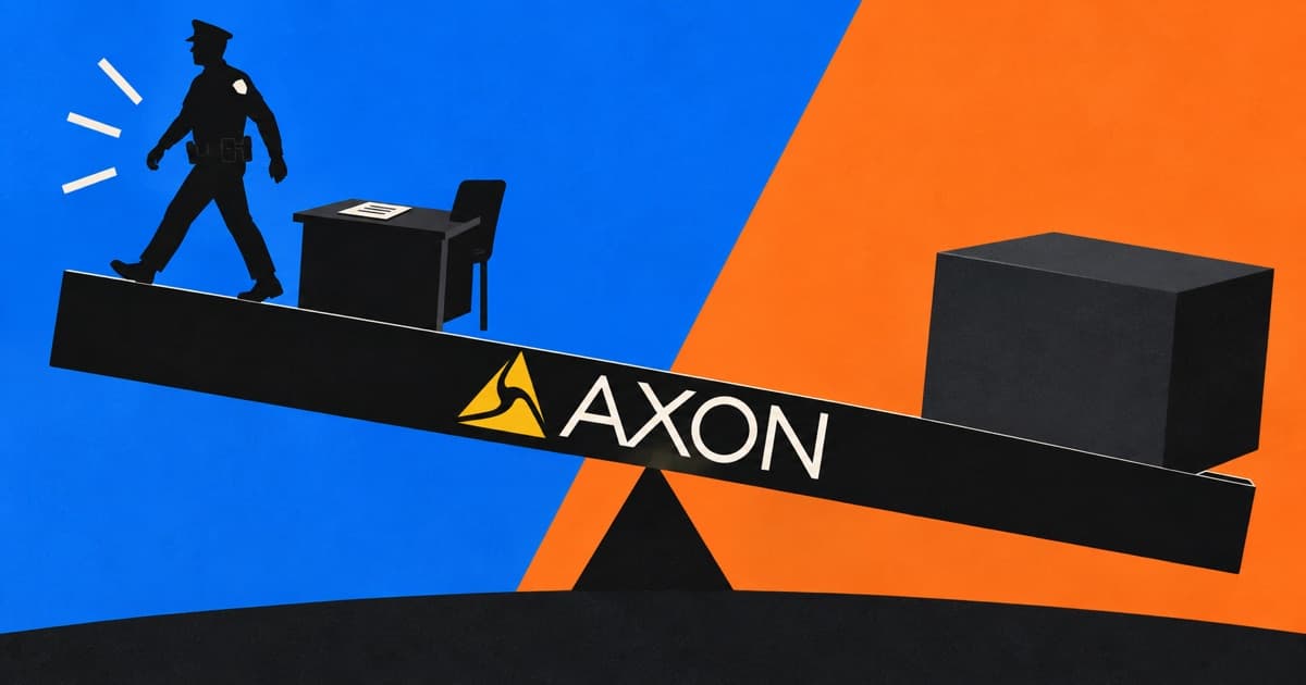 Editorial illustration for Axon (AXON) Draft One: AI Police Report Writing and 20% More Capacity