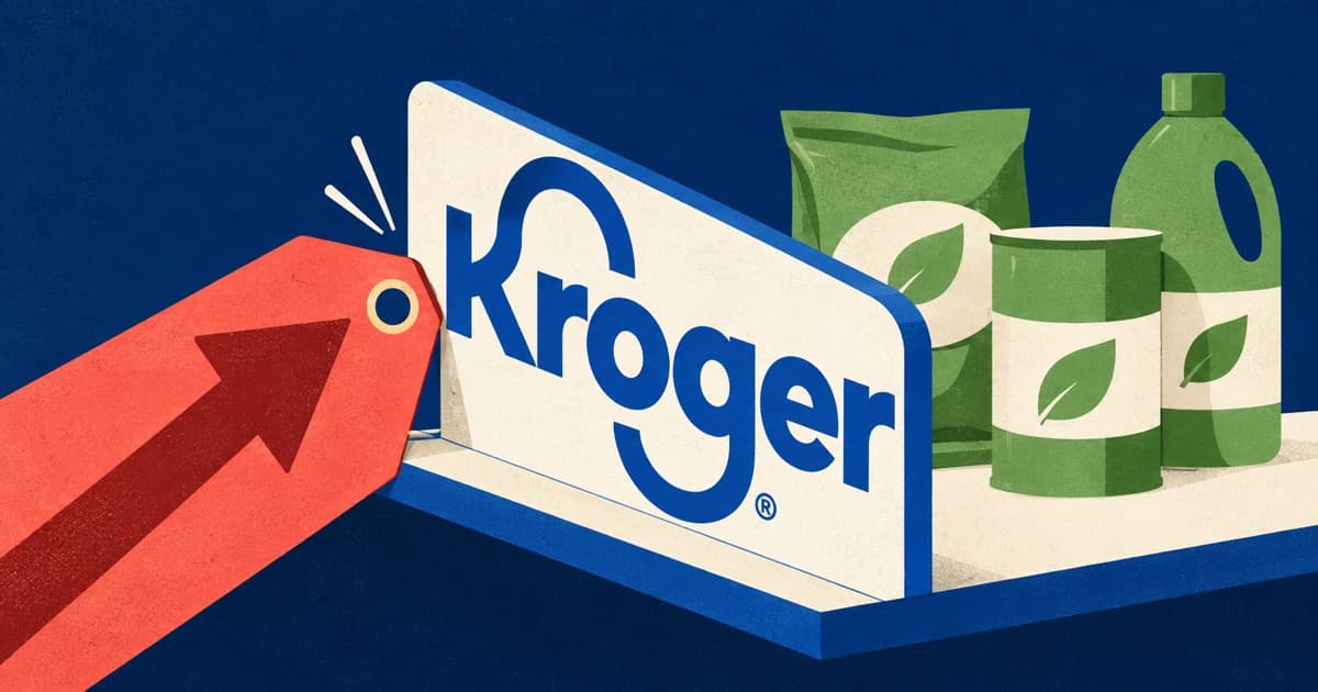 Editorial illustration for Grocery Retail Expands Private Label Offerings to Counter Brand Price Hikes