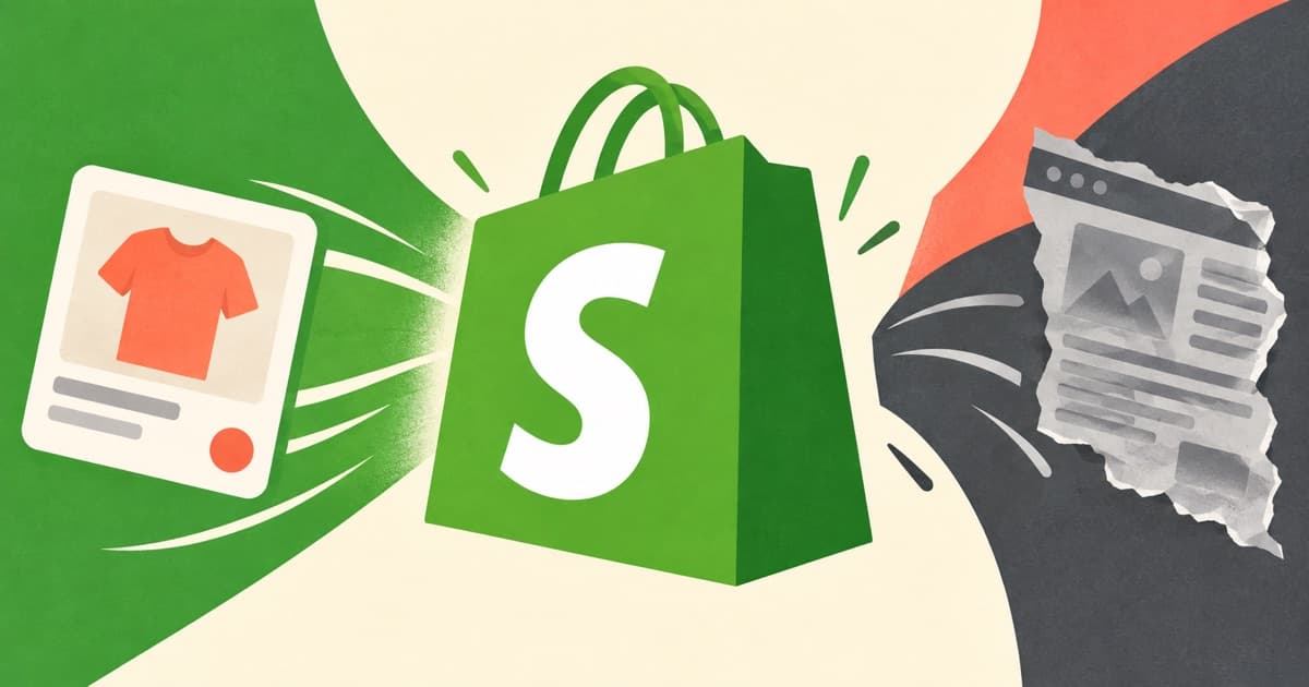 Editorial illustration for Shopify (SHOP) AI Shopping: Catalog Doubles AI Search Conversion