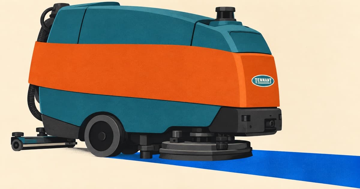 Editorial illustration for Tennant (TNC) AI Cleaning Robots: AMR Sales Up 37%, Savers Deal