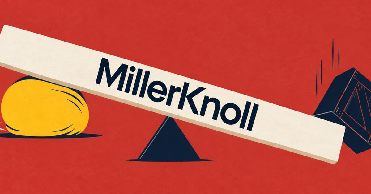 Editorial illustration for MillerKnoll (MLKN) Q1 FY2027 earnings: tariff refund lifts margin, shipments fall