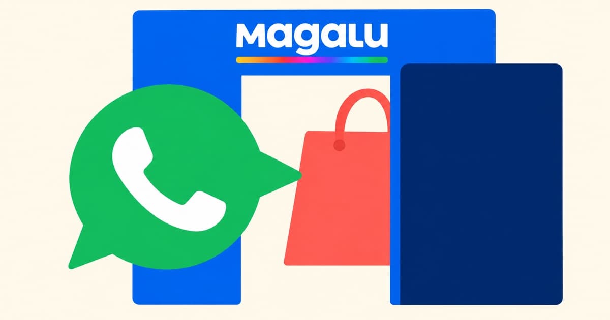 Editorial illustration for Magazine Luiza (MGLUY) WhatsApp AI Assistant Converts 3x Its App