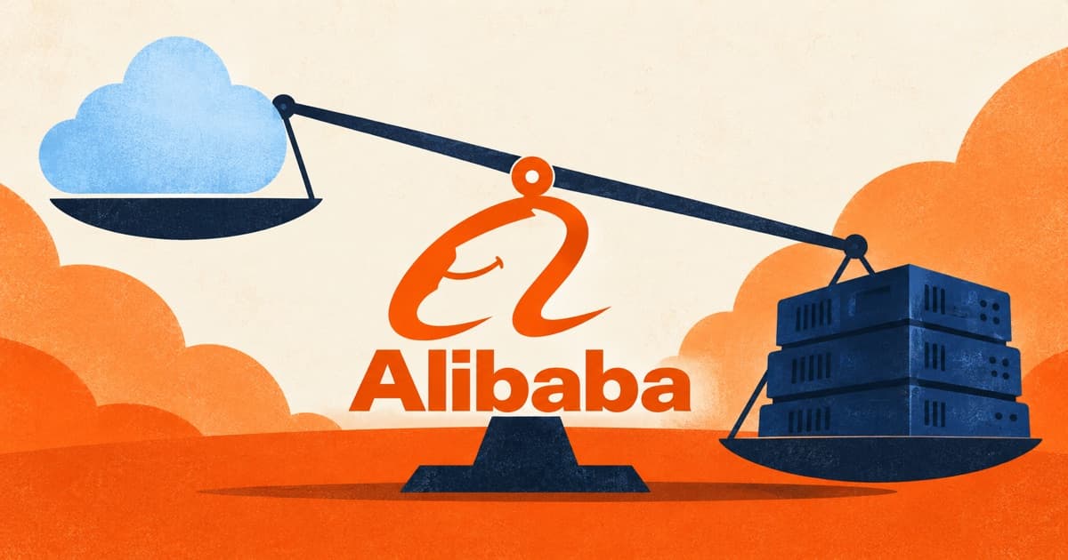 Editorial illustration for Alibaba Q1 FY2027: Cloud Profit Gains Meet AI Spending